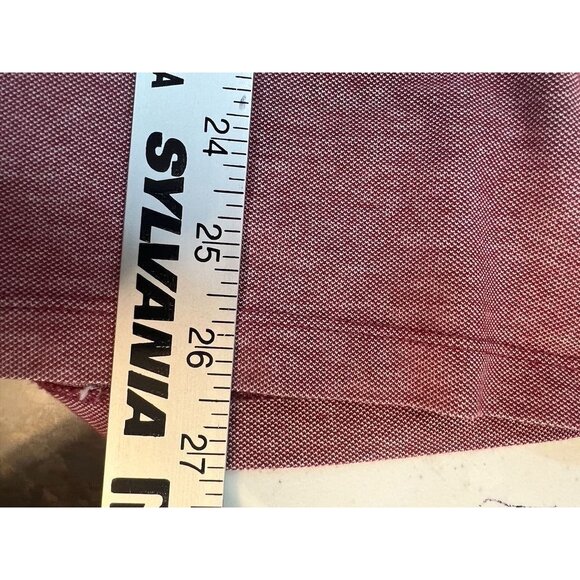 Haggar Mens Fitted Red Polo Shirt With two Button Pockets Size Large short Sleev - Picture 6 of 6